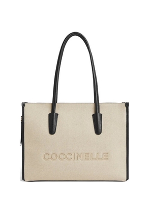 Coccinelle Myrtha logo-embroidered shoulder bag - Neutrals