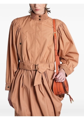 Chloé belted puff-sleeve jacket - Brown