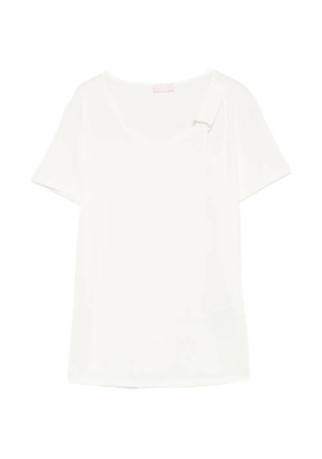 LIU JO cut-out ring-detail T-shirt - Neutrals
