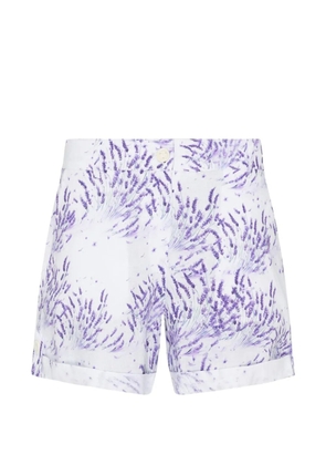 Vilebrequin lavender-print linen shorts - White