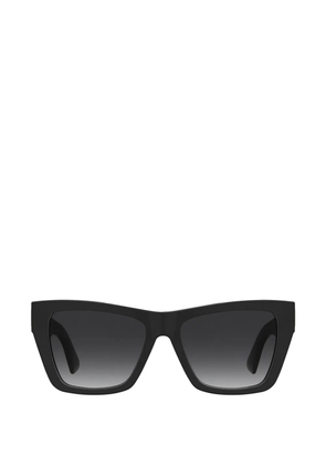 Moschino Eyewear logo-plaque rectangle-frame sunglasses - Black