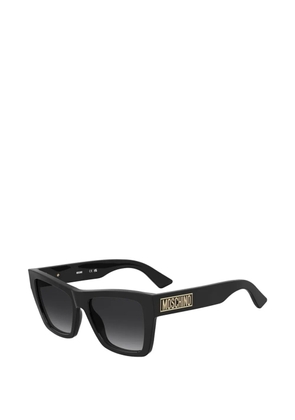 Moschino Eyewear logo-plaque rectangle-frame sunglasses - Black