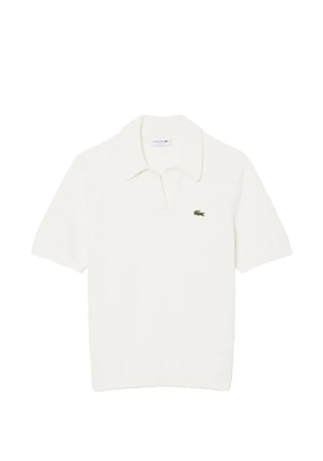 Lacoste logo-patch bouclé sweater - White