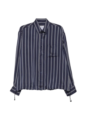 LC23 striped drawstring-hem shirt - Blue