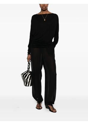 TOTEME boat neck long sleeve top - Black