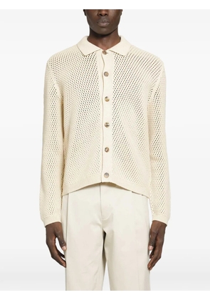 Prada open-knit collared cardigan - Neutrals