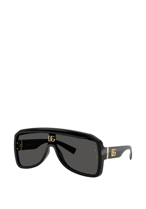 Dolce & Gabbana Eyewear DG Crossed logo-plaque geometric-frame sunglasses - Black