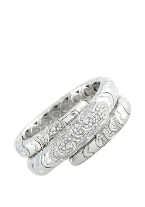 MARINA B Onda diamond 18K white gold coil bangle bracelet - Silver