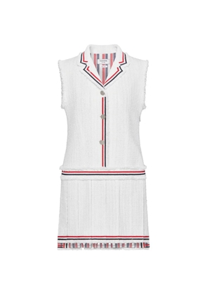 Thom Browne tweed pleated sportcoat dress - White