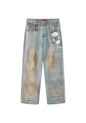 ACUPUNCTURE 1993 distressed chain-link jeans - Blue