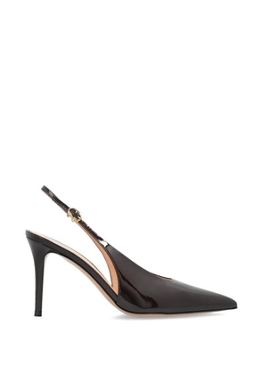 Gianvito Rossi Robbie patent-leather slingback pumps - Brown