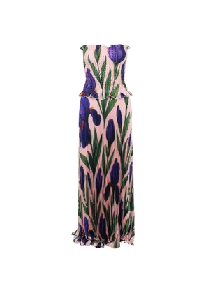 L'IDÉE Maya floral-print pleated maxi dress - Pink