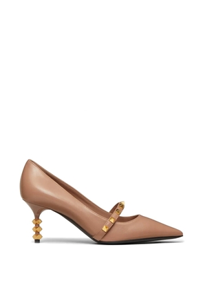 Valentino Garavani Rockstud pumps with kidskin sculptured heel 70mm - Neutrals
