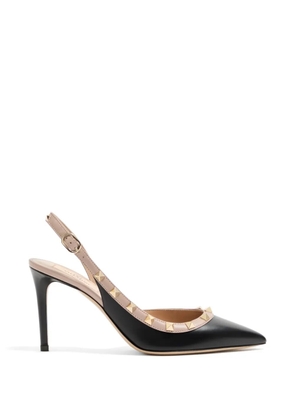 Valentino Garavani Rockstud slingback calfskin pumps 85mm - Black