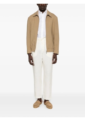 120% Lino drawstring-waistband trousers - Neutrals