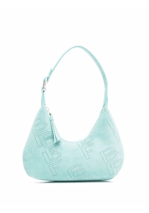 BY FAR Amber perforated logo shoulder bag - Blue