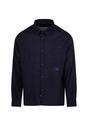 C.P. Company logo-print chest-pocket shirt - Blue