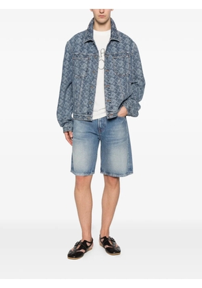 Lanvin monogram-jacquard denim jacket - Blue