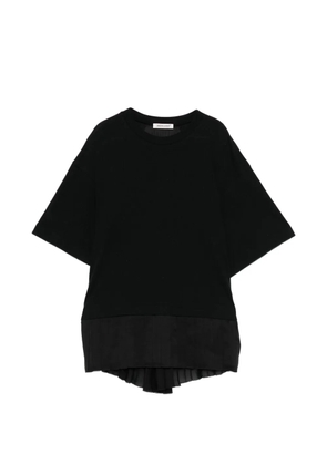 Undercover pleated panelled T-shirt - Black