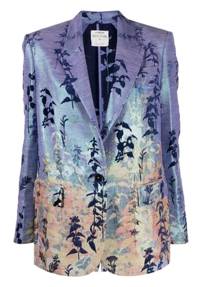 Forte Forte floral-devoré peak-lapels blazer - Purple