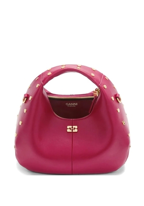 GANNI stud-embellished tote bag - Red