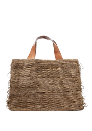 IBELIV Onja fringed raffia tote bag - Brown
