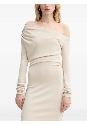 GUESS USA draped off-the-shoulder mini dress - Neutrals