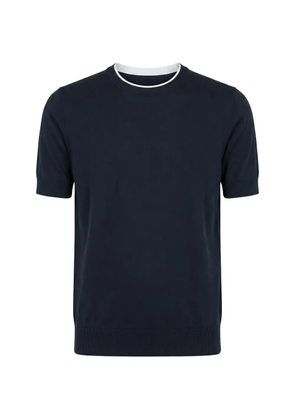 Peserico contrast-trim knitted T-shirt - Blue