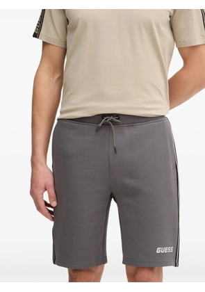GUESS USA logo-detail striped cotton shorts - Grey