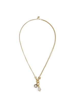 Roxanne Assoulin Double Drop cubic zirconia necklace - Gold