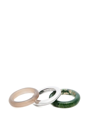 By Pariah Agate rings (set of three) - Green