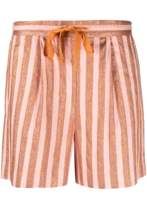 Forte Forte metallic-threading striped shorts - Pink