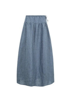Deiji Studios striped-drawstring maxi skirt - Blue