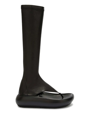 Jil Sander open-toe leather boots - Black