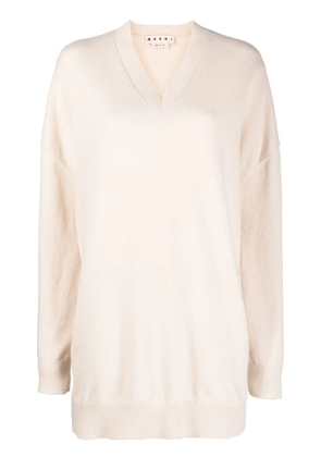 Marni knitted V-neck long-sleeve jumper - Neutrals