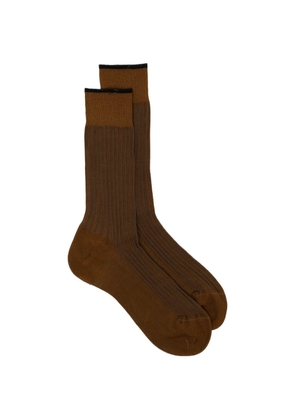 Zegna ribbed mid-calf socks - Brown