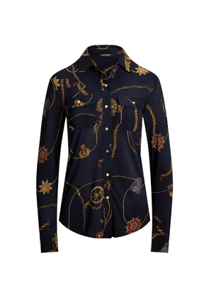 Lauren Ralph Lauren chain-print button-up shirt - Blue