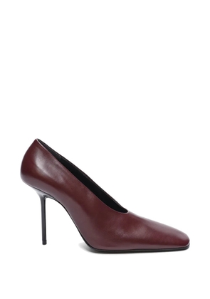 Victoria Beckham square-toe leather pumps - Red