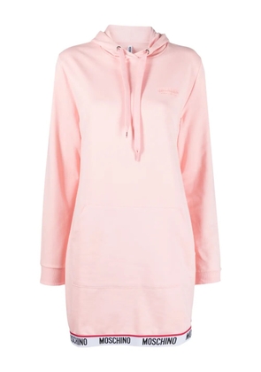 Moschino logo-print drawstring hoodie - Pink
