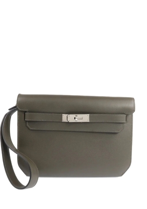Hermès Pre-Owned 25 Kelly Depeches leather clutch bag - Green