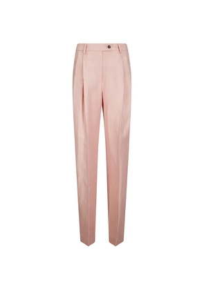 Alberto Biani pleated slub-texture trousers - Pink