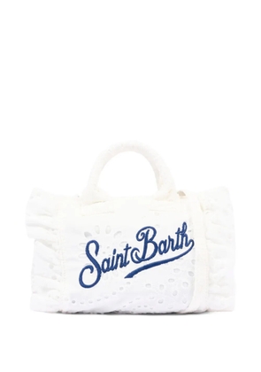 MC2 Saint Barth mini Vanity broderie-anglaise ruffled tote bag - White