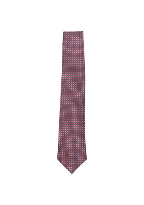 Kiton geometric-print tie - Red
