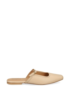 PSOPHIA buckle-strap square-toe flat mules - Neutrals