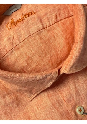 Stenströms button-front linen shirt - Orange