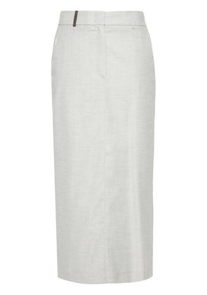 Peserico bead-embellished midi skirt - Grey
