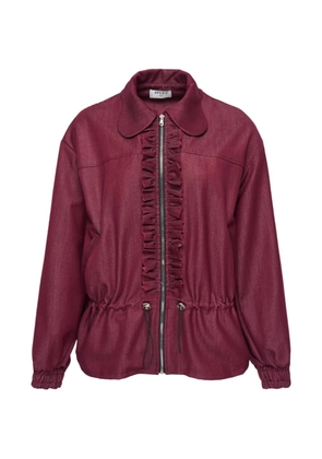KENZIE KLAMBIE ruffle-trimmed drawstring jacket - Red
