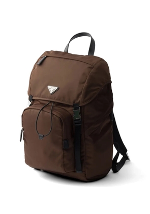 Prada Re-Nylon and Saffiano leather backpack - Brown