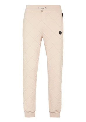 Philipp Plein logo-appliqué quilted track pants - Neutrals