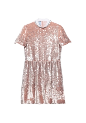 Prada sequined velvet mini-dress - Pink